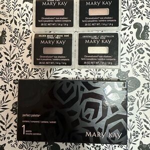 Mary Kay Black Eyeshadow Palette with Pale Pink and Champagne Singles